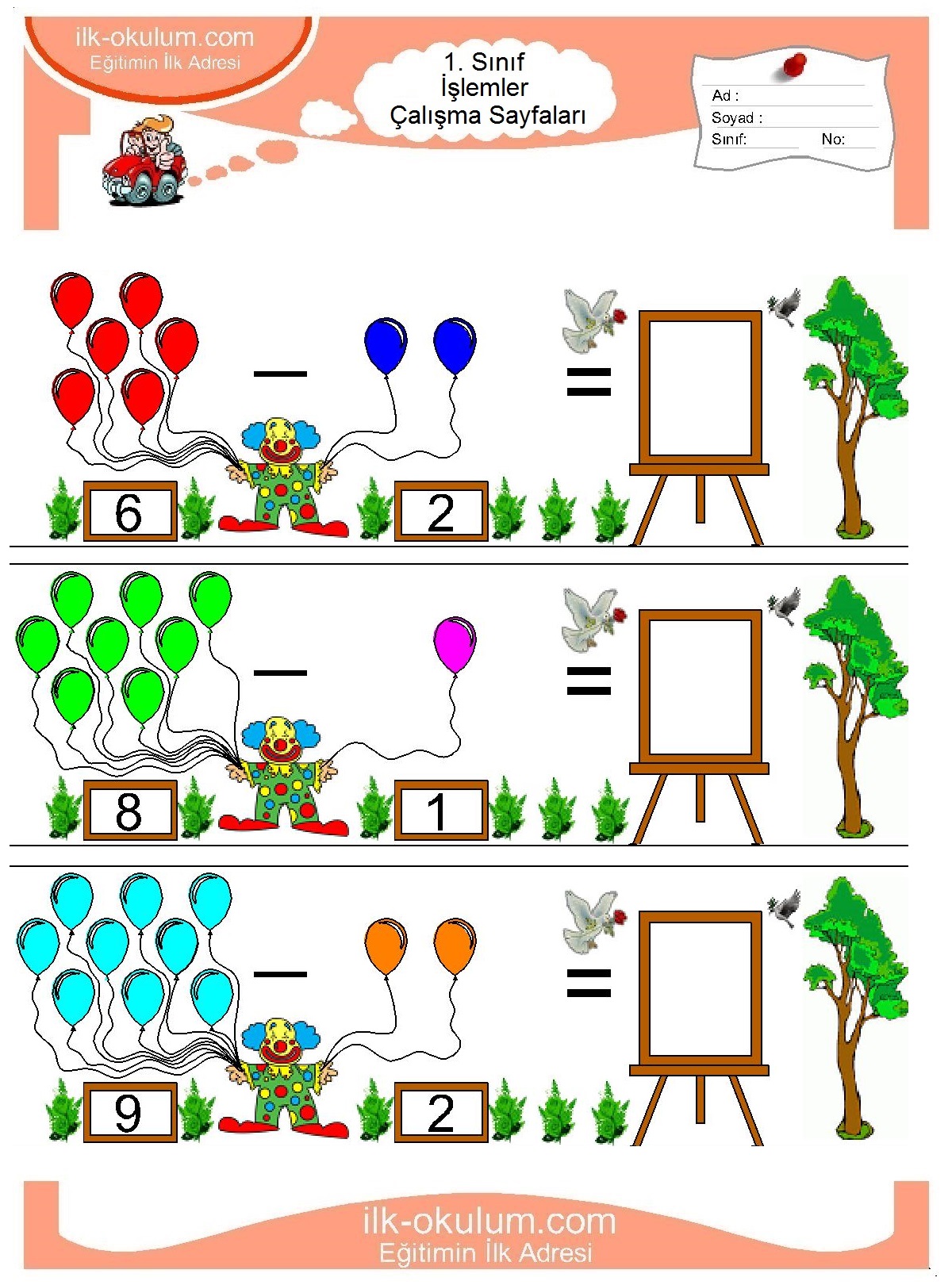 Çocuklar İçin toplam işlemi yaprak testleri 